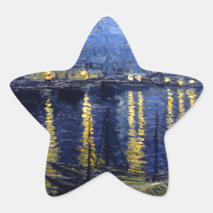 Van Gogh Starry Night Over Rhone Stern-Aufkleber