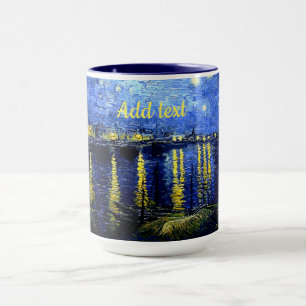 Van Gogh - Starry Night over Rhone TEMPLATE Tasse