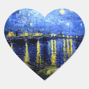 Van Gogh - Starry Night over the Rhone 2020 Herz-Aufkleber