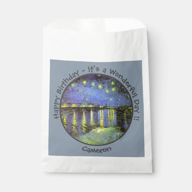 van Gogh Starry Night Over the Rhone Party Items Geschenktütchen (Vorderseite)