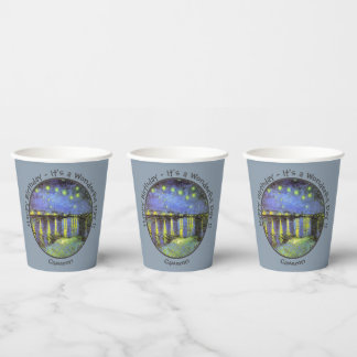 van Gogh Starry Night Over the Rhone Party Items Pappbecher