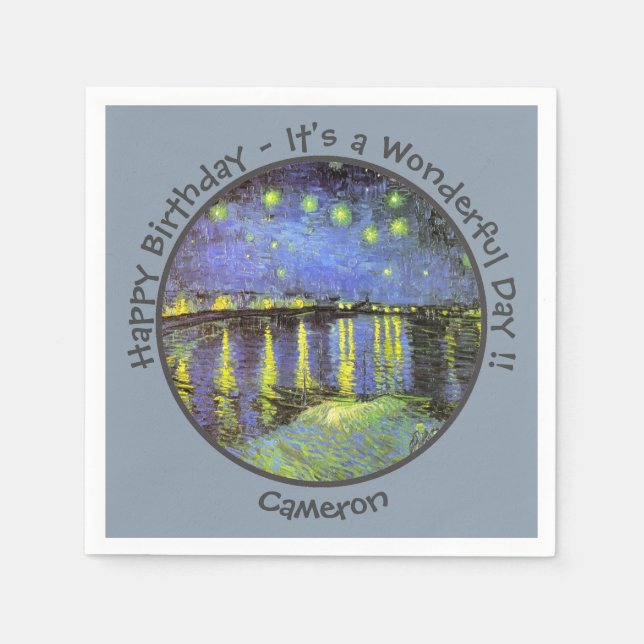 van Gogh Starry Night Over the Rhone Party Items Serviette (Vorderseite)