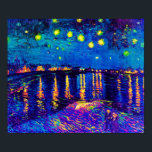 Van Gogh - Starry Night Over the Rhone Pop Art Poster<br><div class="desc">Dieses Öl auf der Leinwand aus dem Jahr 1888 ist ein Gemälde Van Gogh in der Nacht am Ufer der Rhone, nur wenige Häuserblocks von dem berühmten "gelben Haus" entfernt, das er zu der Zeit vermietete. Im Gegensatz zu ähnlichen Läden, bietet Art Lover's Cafe klassische, hochauflösende Kunstwerke, die sorgfältig restauriert,...</div>