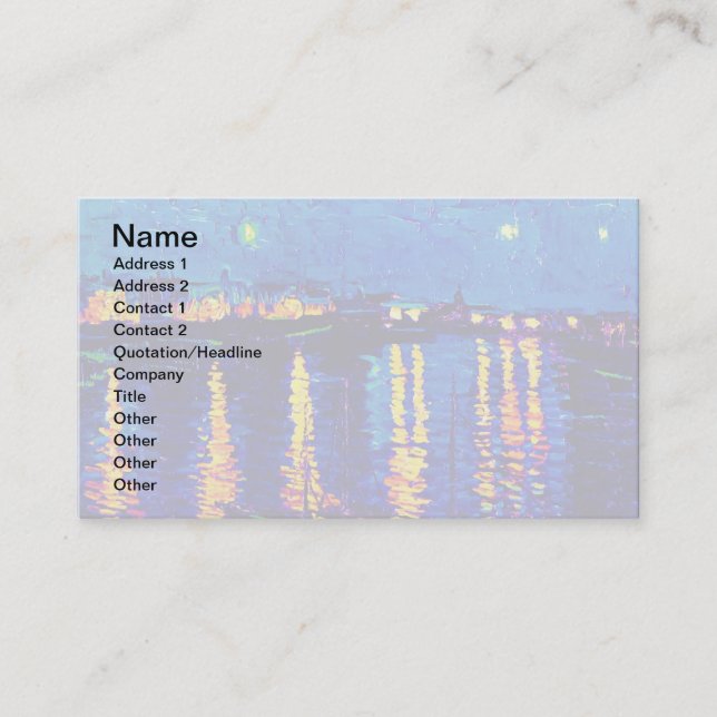 Van Gogh - Starry Night Over the Rhone Pop Art Visitenkarte (Vorderseite)