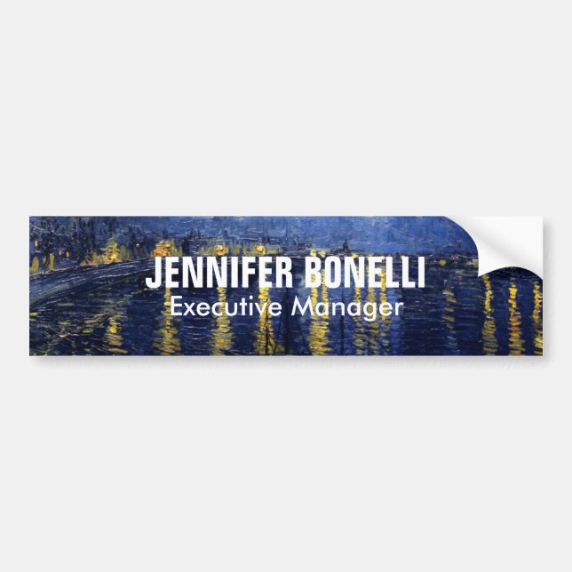 Van Gogh Starry Night Painting Add your Name Autoaufkleber (Vorne)