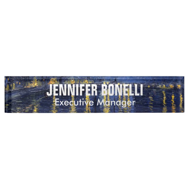 Van Gogh Starry Night Painting Add your Name Namensplakette (Vorderseite)