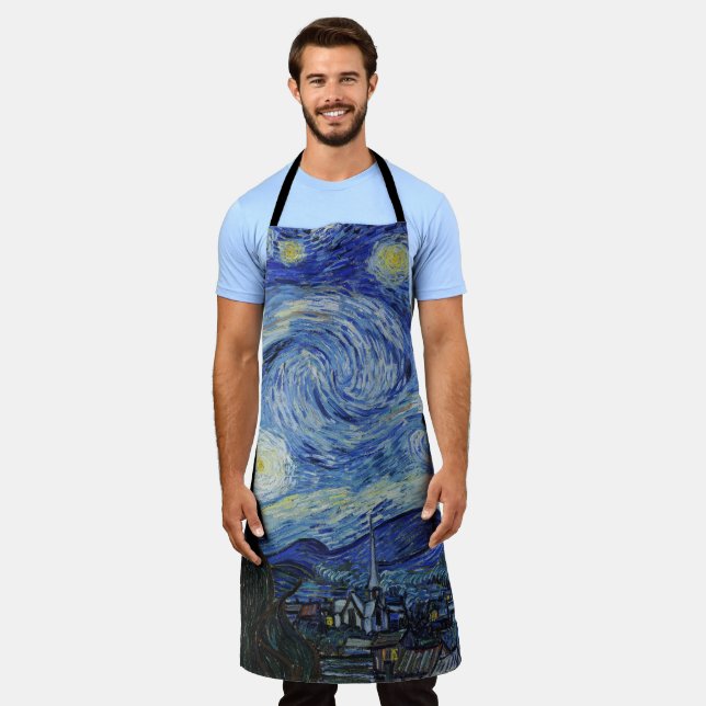 Van Gogh Starry Night Painting Schürze (Getragen)