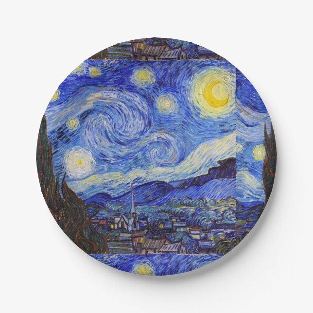 Van Gogh , “Starry Night” Pappteller (Vorderseite)