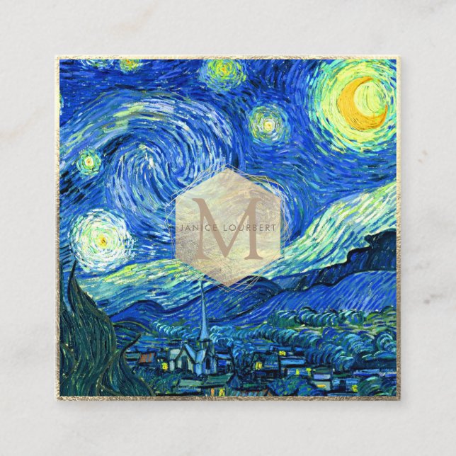 Van Gogh Starry Night Quadratische Visitenkarte (Vorderseite)
