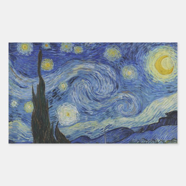 Van Gogh - Starry Night Rectangle Sticker (Vorderseite)