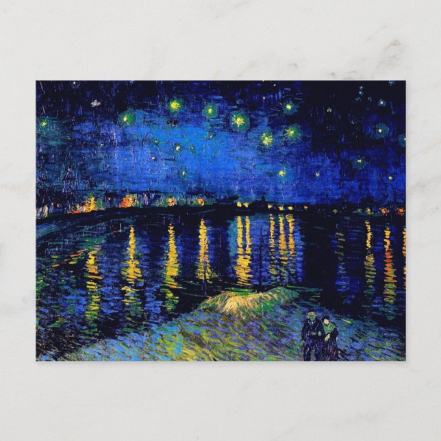Van Gogh Starry Night Rhone (F474) Fine Art Postkarte (Vorderseite)