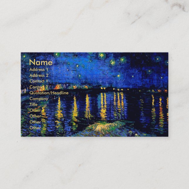 Van Gogh Starry Night Rhone (F474) Fine Art Visitenkarte (Vorderseite)