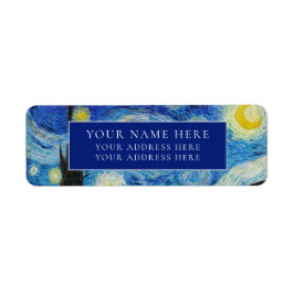 VAN GOGH "STARRY NIGHT" RÜCKKEHR-ADRESSE-ETIKETT
