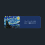 VAN GOGH "STARRY NIGHT" RÜCKKEHR-ADRESSE-ETIKETT<br><div class="desc">VAN GOGH "STARRY NIGHT" RÜCKSENDEADRESSEN-AUFKLEBER</div>