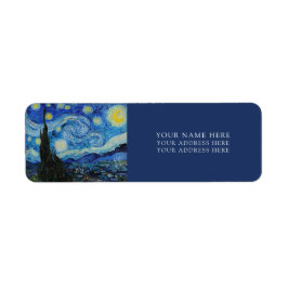 VAN GOGH "STARRY NIGHT" RÜCKKEHR-ADRESSE-ETIKETT