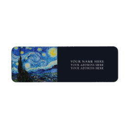 VAN GOGH "STARRY NIGHT" RÜCKKEHR-ADRESSE-ETIKETT