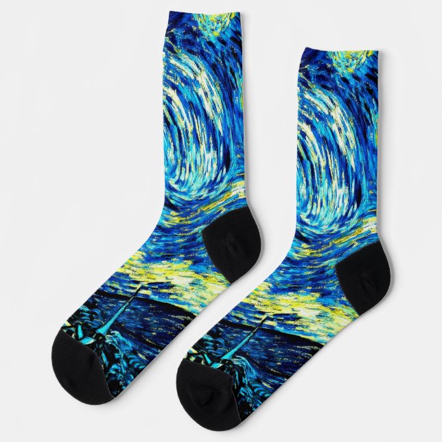 Van Gogh - Starry Night Socken (Linkes Detail)