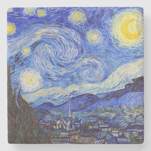 Van Gogh , “Starry Night” Steinuntersetzer (Vorderseite)