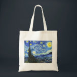 VAN GOGH Starry Night Tragetasche<br><div class="desc">"van gogh vincent",  Sternennacht,  "berühmtes Gemälde",  Vintag,  Sterne,  Himmel,  "Fine Art",  blau</div>