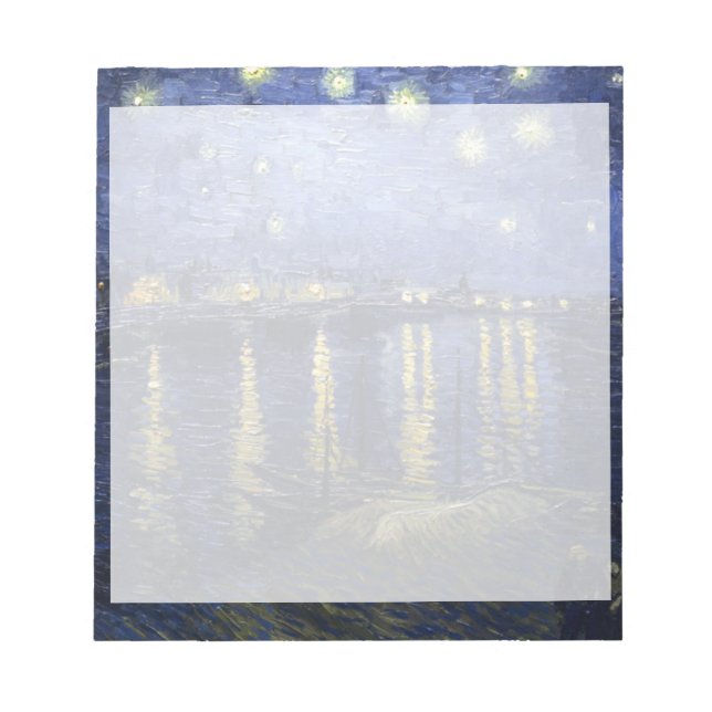 Van Gogh | Starry Night über der Rhone | 1888 Notizblock (Vorderseite)
