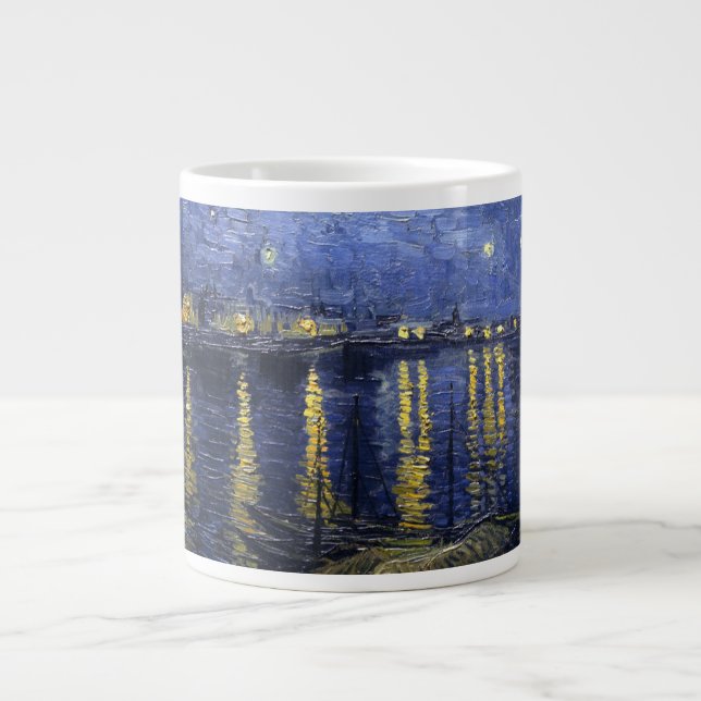 Van Gogh Starry Night über der Rhone Jumbo-Tasse (Vorderseite)
