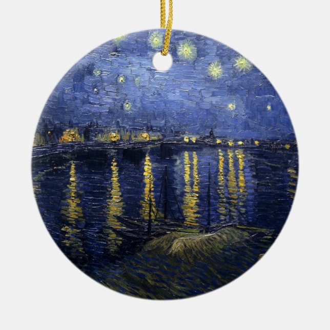 Van Gogh Starry Night über der Rhone Keramikornament (Vorne)