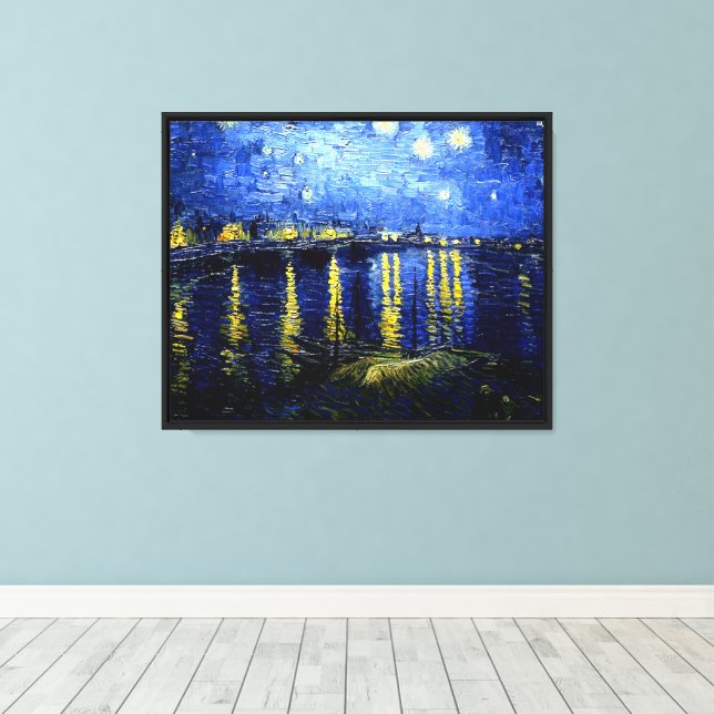 Van Gogh - Starry Night über der Rhone Leinwanddruck (Insitu (Holzboden))