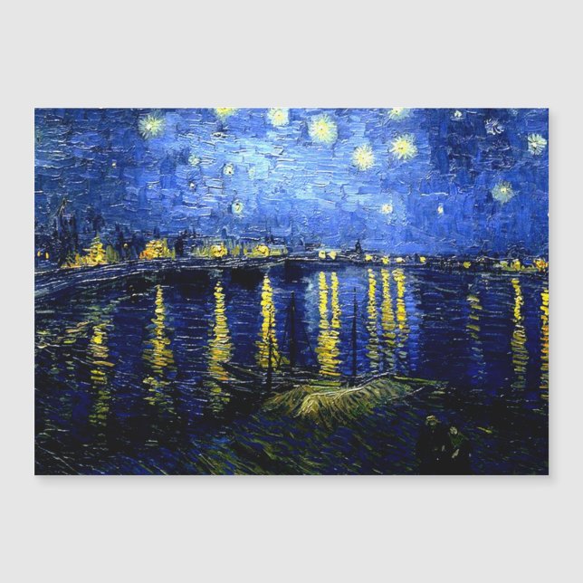 Van Gogh - Starry Night über der Rhone Magnetkarte (Vorderseite)