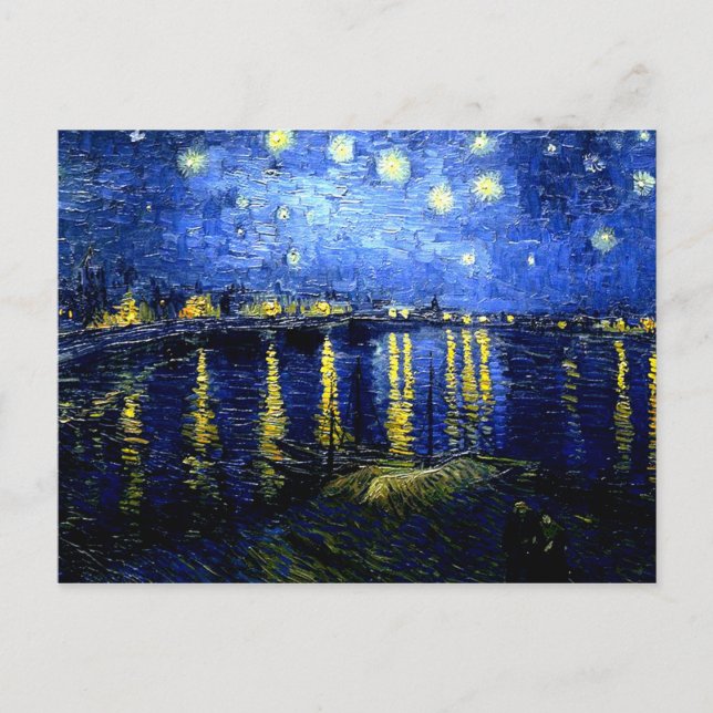 Van Gogh - Starry Night über der Rhone Postkarte (Vorderseite)