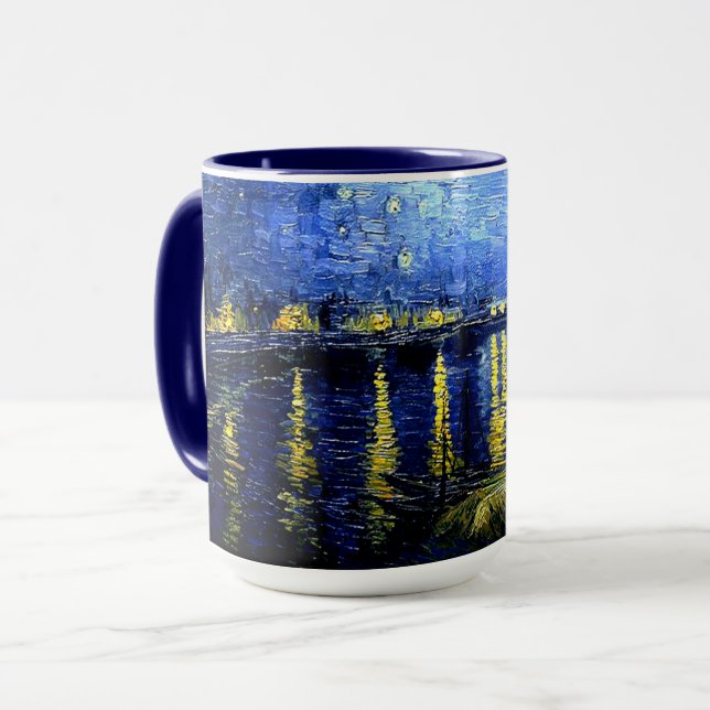 Van Gogh - Starry Night über der Rhone Tasse (Vorderseite Links)