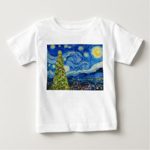Van Gogh Starry Night - Weihnachtsbaum Baby T-shirt