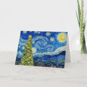 Van Gogh Starry Night - Weihnachtsbaum Karte