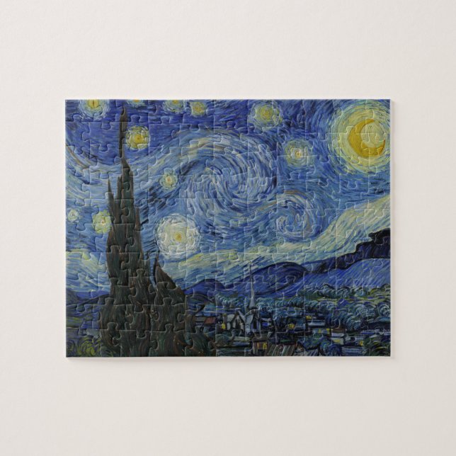 Van Gogh Starry Nuit 8x10 Puzzle photo avec Tin (Horizontal)