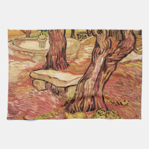 Van Gogh Steinbank im Garten, St Paul Hospital Geschirrtuch
