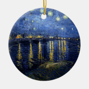 Van Gogh: Sternenklare Nacht über der Rhône Keramik Ornament