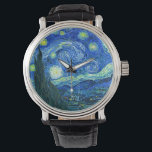Van Gogh Sternennacht Armbanduhr<br><div class="desc">Van Goghs berühmtes Gemälde "The Starry Night". In den 1880er Jahren, als er während seines bleibe am Asyl von Saint Remy bemalt wurde, stellte van Gogh die sanften Hügel und Zypressen dar, die er aus seinem Fenster sah. Digitale Verstärkung durch PixDezines. Copyright © 2008-2016 PixDezines.com™ und PixDezines™ auf zazzle.com. Alle...</div>