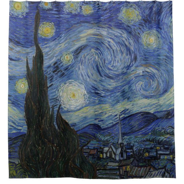 Van Gogh Sternennacht Duschvorhang (Vorderseite)