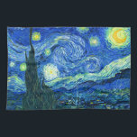 Van-Gogh-Sternennacht Geschirrtuch<br><div class="desc">Van Goghs berühmtes Gemälde "Die Sternennacht". Während seines am Asyl von Saint Remy in den 1880er Jahren malte van Gogh die sanften Hügel und Zypressenbäume, die er aus seinem Fenster sah. Digitale Verstärkung durch PixDezines.Copyright © 2008-2016 PixDezines.com™ und PixDezines™ auf zazzle.com. Alle Rechte vorbehalten.</div>