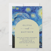 Van Gogh Sternennacht Hochzeitskunst | Bogen + QR-