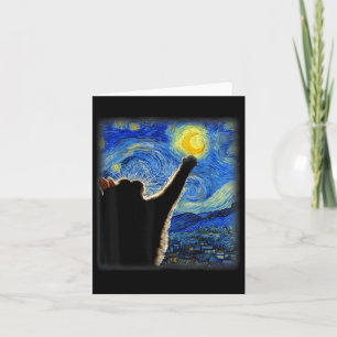 Van Gogh Sternennacht Katze - Clic Fit, Katzenlieb Karte