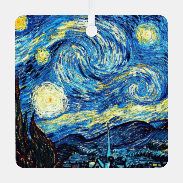 Van Gogh - Sternennacht Ornament Aus Metall (Vorderseite)