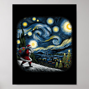 Van Gogh Sternennacht Santa Weihnachten Winter Ver Poster