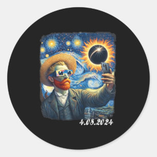Van Gogh Sternennacht Total Runder Aufkleber