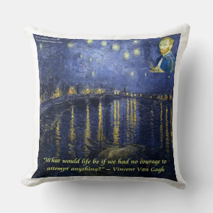 Van Gogh Sternennacht über der Rhone Baumwoll-Kiss Kissen