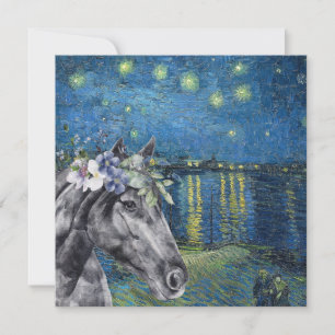 Van Gogh Sternennacht und Schwarzes Pferd Flachkar