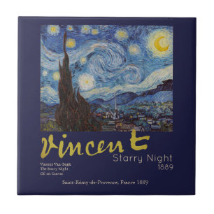 Van Gogh Sternennacht Vintage Blau Meisterwerk Fliese