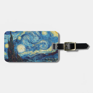 Van Gogh Sternennacht Vintage Blau Meisterwerk Gepäckanhänger