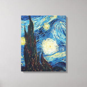 Van Gogh Sternennacht Vintage Blau Meisterwerk Leinwanddruck