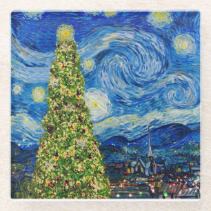 Van Gogh Sternennacht - Weihnachtsbaum Baby Bodysu Glasuntersetzer