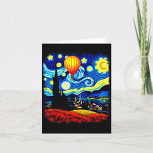 Van Gogh Stil Heißluftballon Sternennacht Karte
